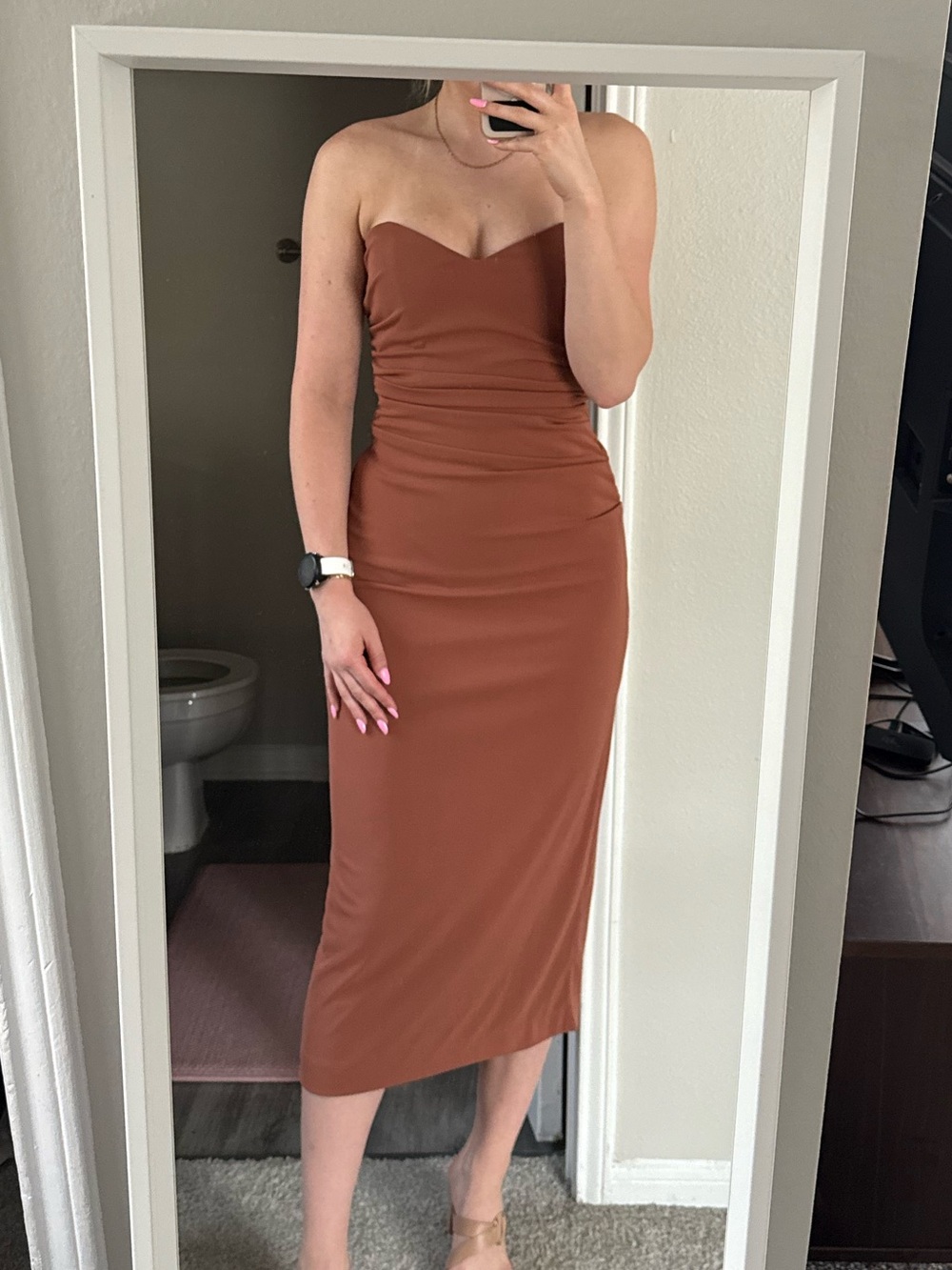 NWT DARK ORANGE ZARA MIDI DRESS